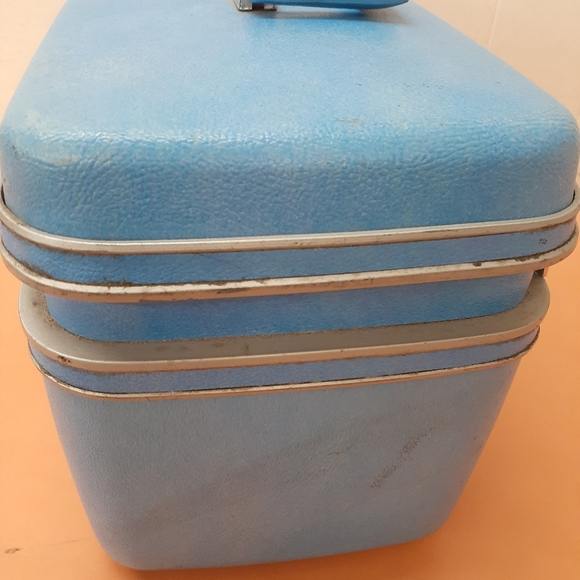 VTG SAMSONITE COSMETIC TRAIN CASE BLUE IT'S A BOY Makeup Luggage - Picture 6 of 12